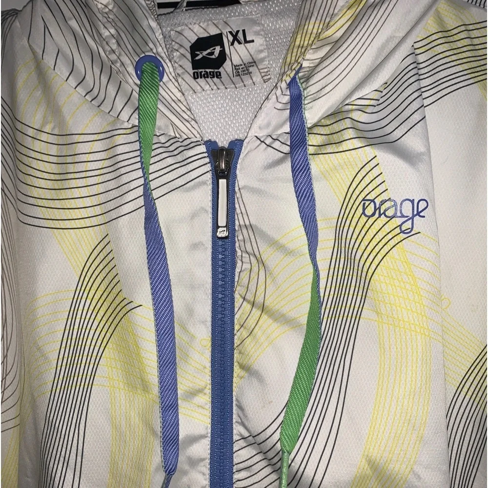 Orage Hooded Windbreaker Graphic Print, Size XL-A193